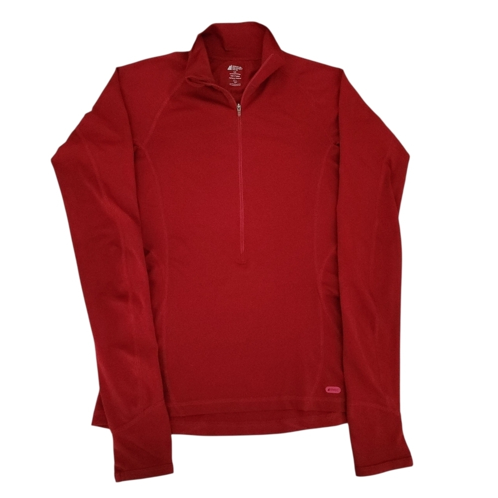 MEC red half zip base layer top small